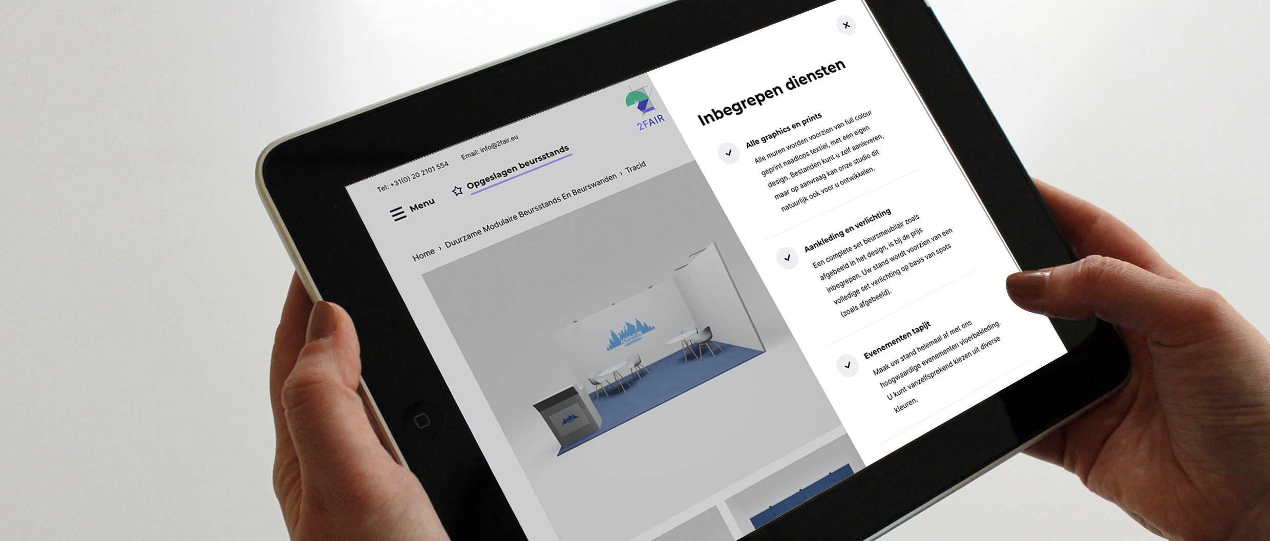 2Fair website on a tablet