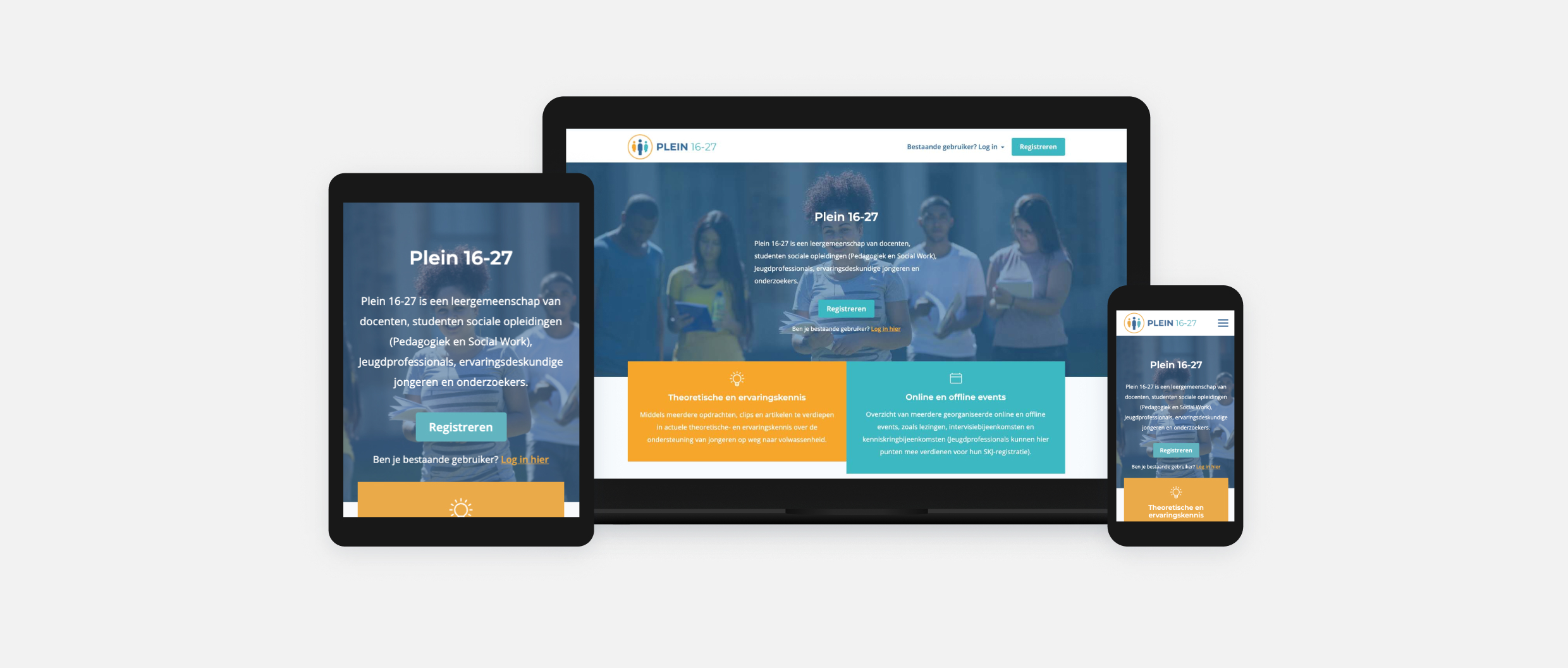 Mock up of an educational website
