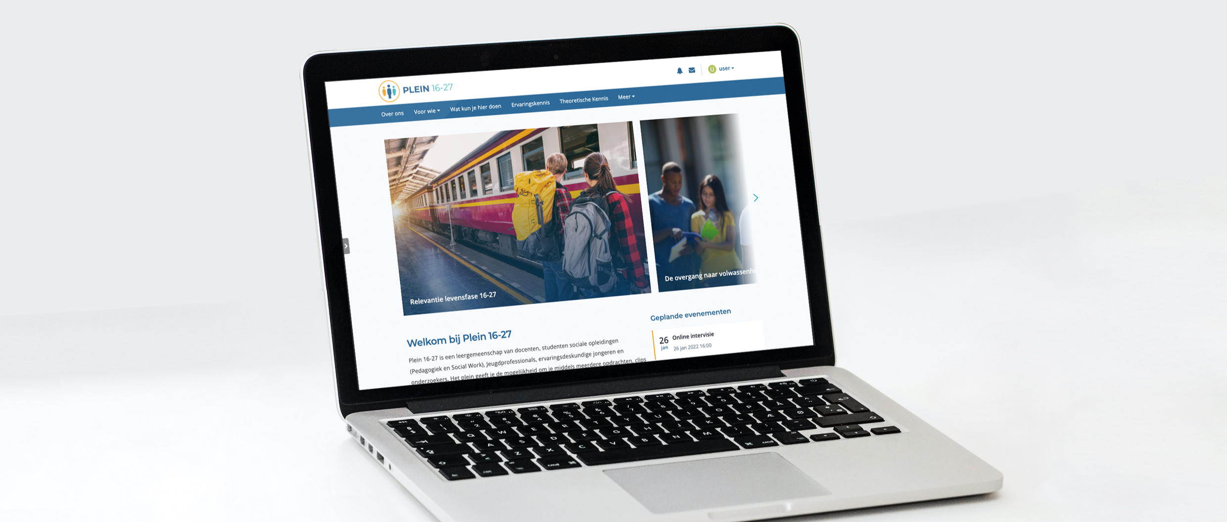 Mock up of an educational website