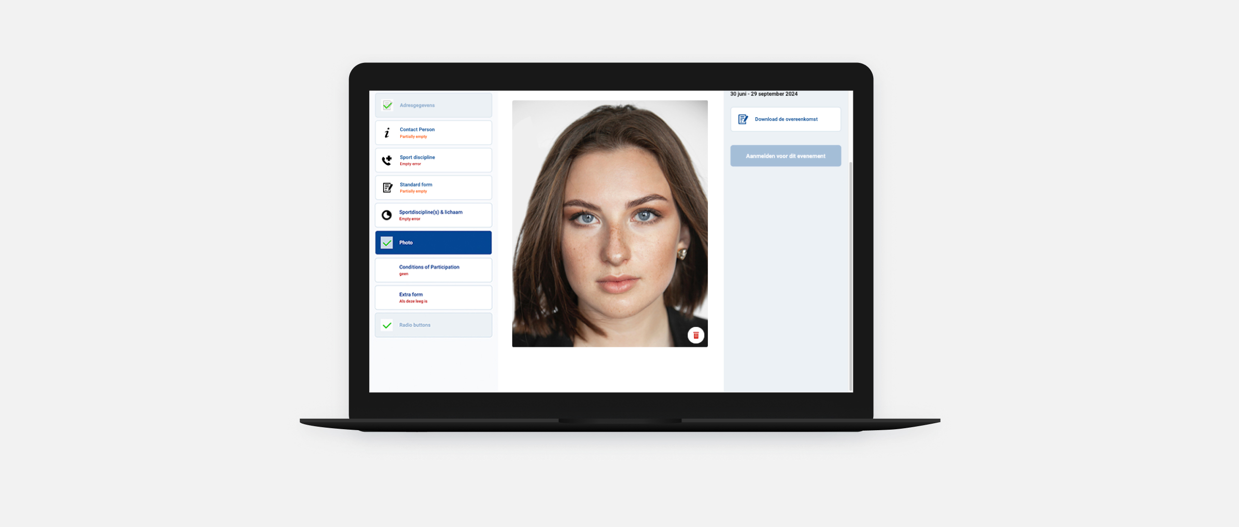 Mockup of a face detection tool