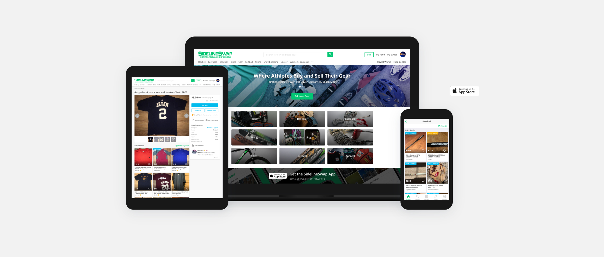 Marketplace website shown on multiple devices
