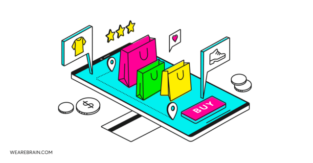 Illustration about mobile shopping