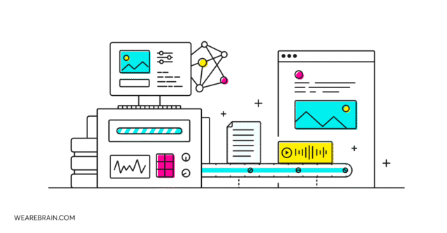 Illustration of a content generation machine
