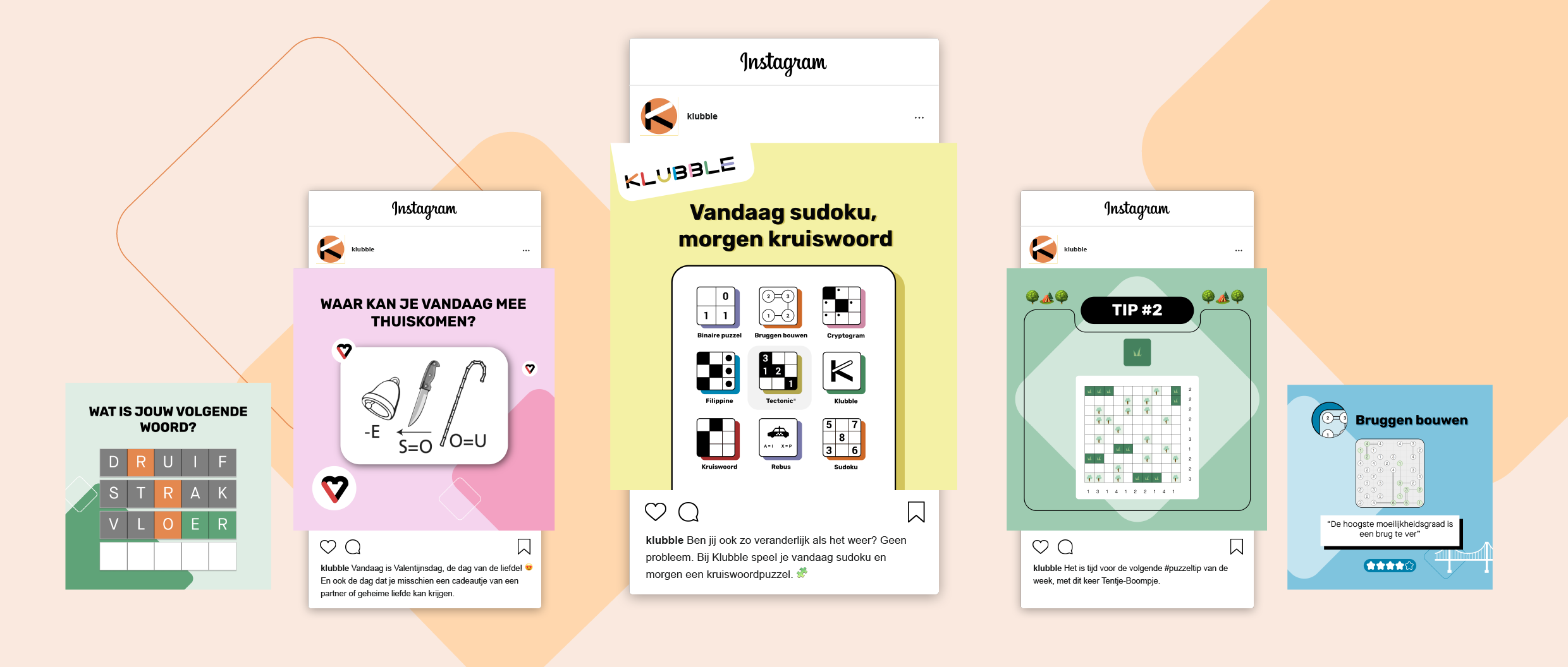 Mockups of Instagram posts