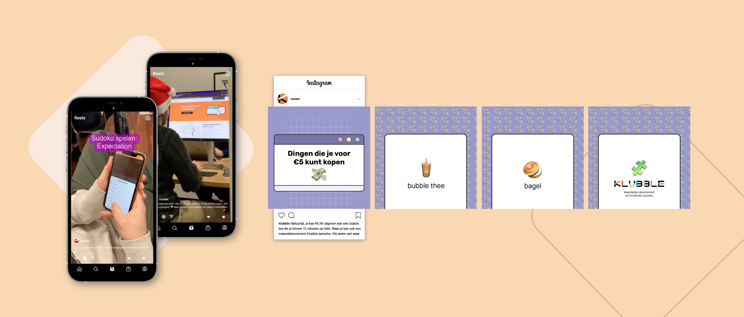 Mockups of Instagram posts