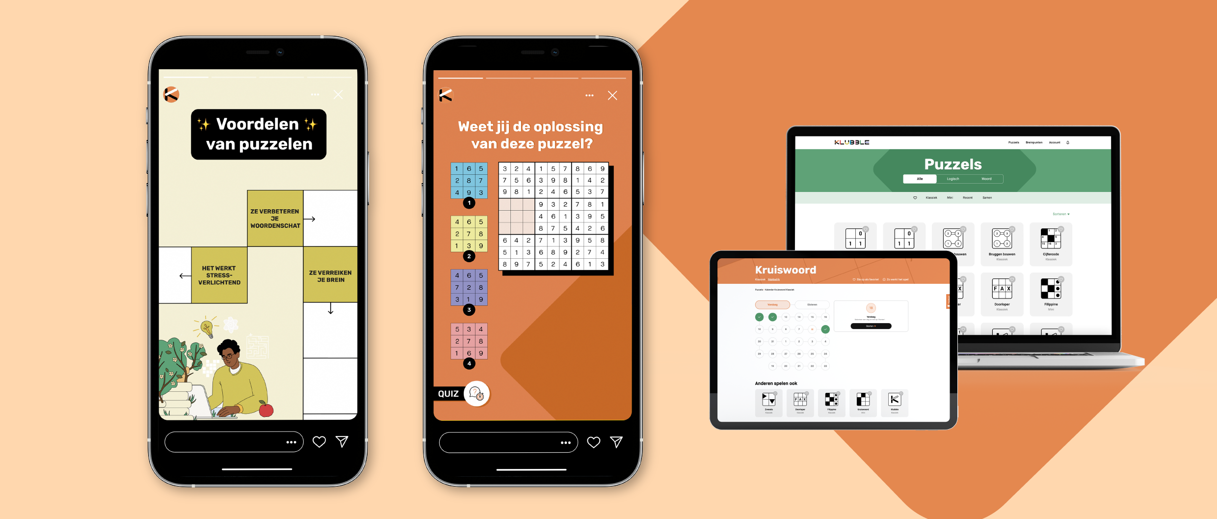 Mockup of social media content