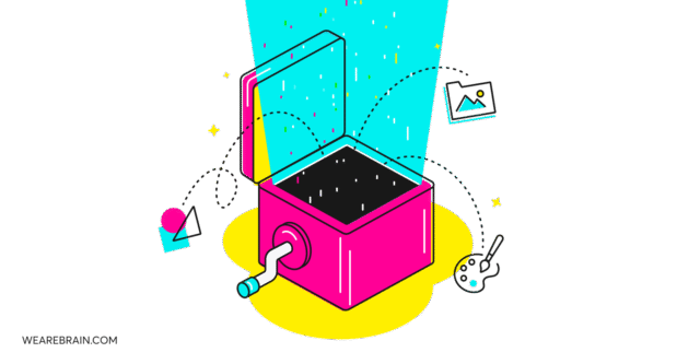 Illustration of a magic box open