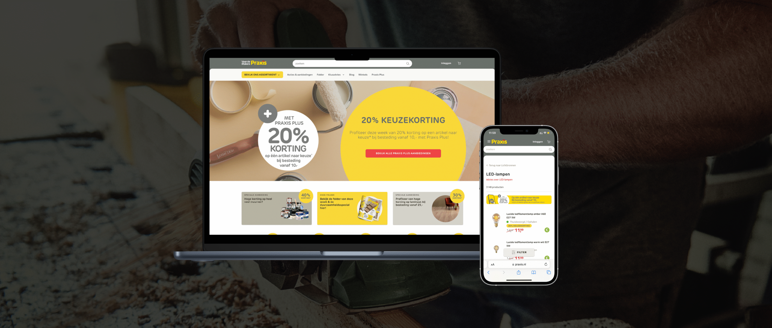 Laptop showing an online shop