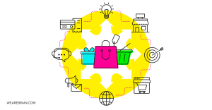 Decorative illustration about commerce