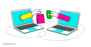 Decorative illustration about online transactions