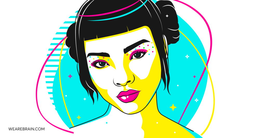 Illustration of a virtual influencer