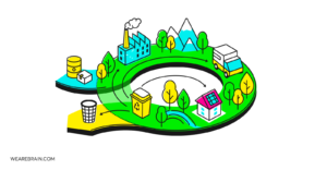 Illustrative icon of a circular economy