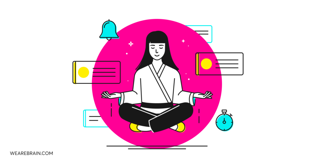 Illustration of a women in meditative state