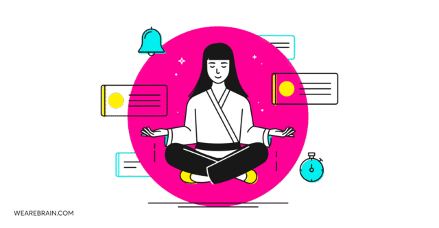 Illustration of a women in meditative state