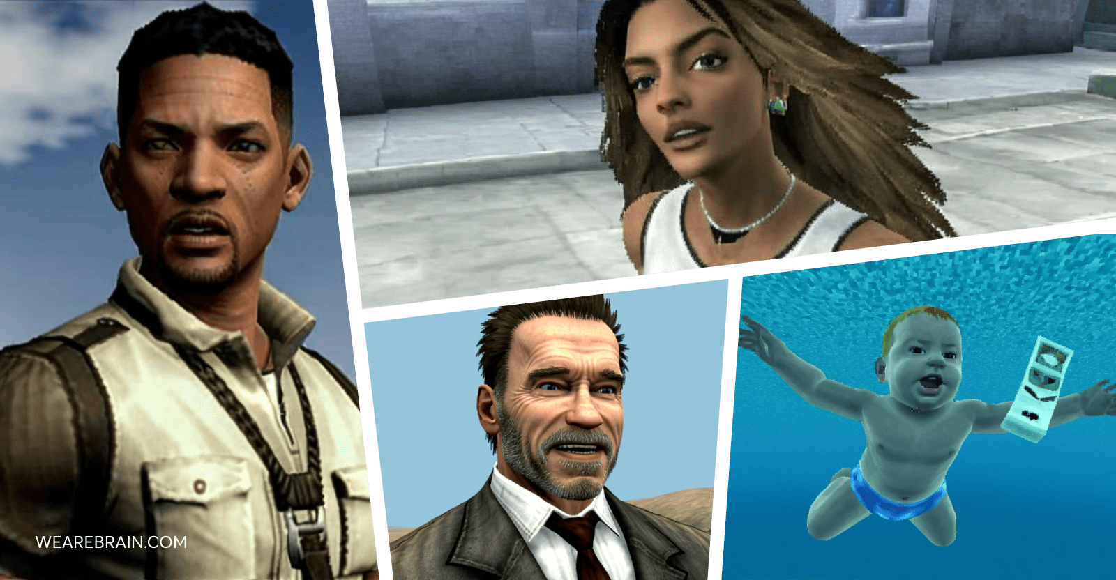Image of celebrities with a PS2 filter style