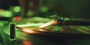 The DJ vinyl close-up