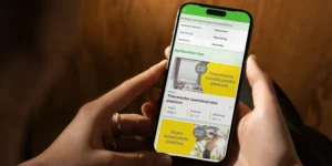 smartphone displaying Praxis sustainability app