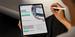 tablet displaying MyRiskDesk web page