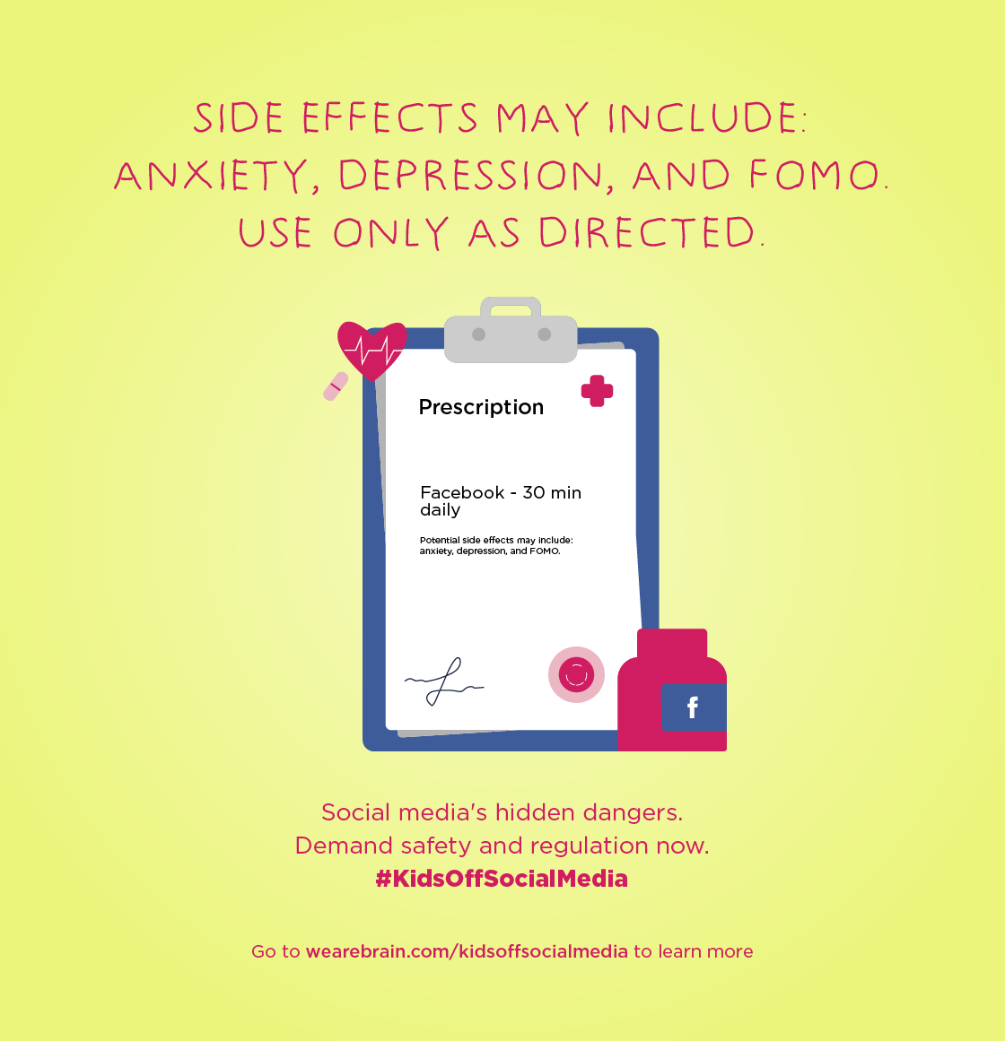 Illustration of prescription for Facebook usage