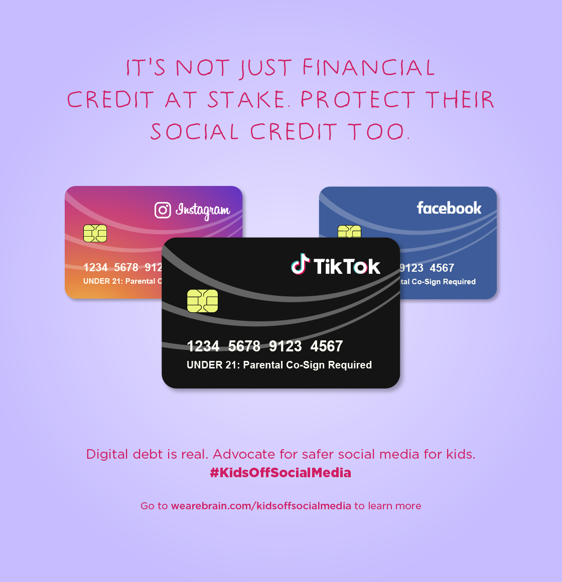 Illustration of bank cards with social media icons on them