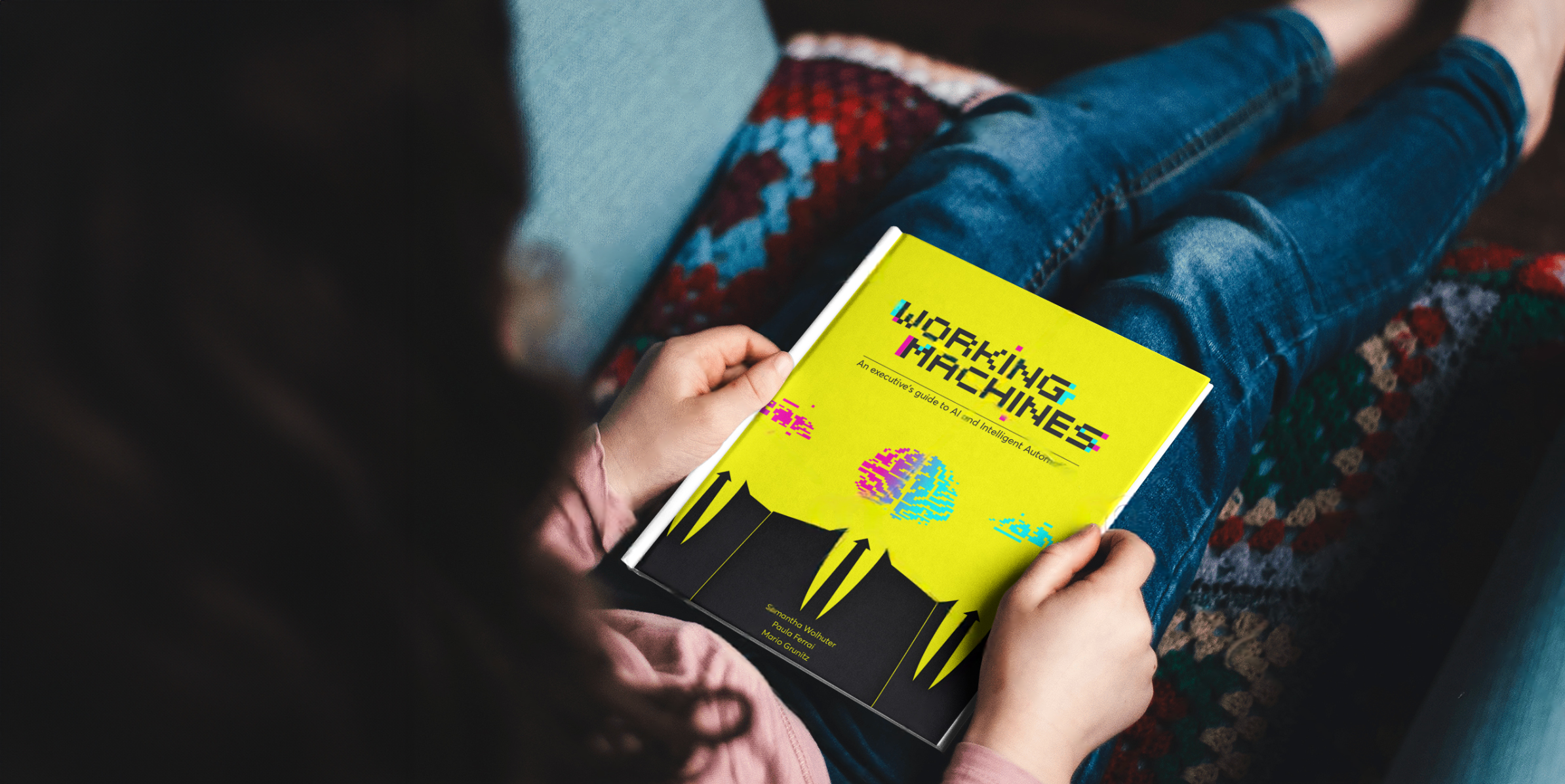 Woman holding the Working machines book