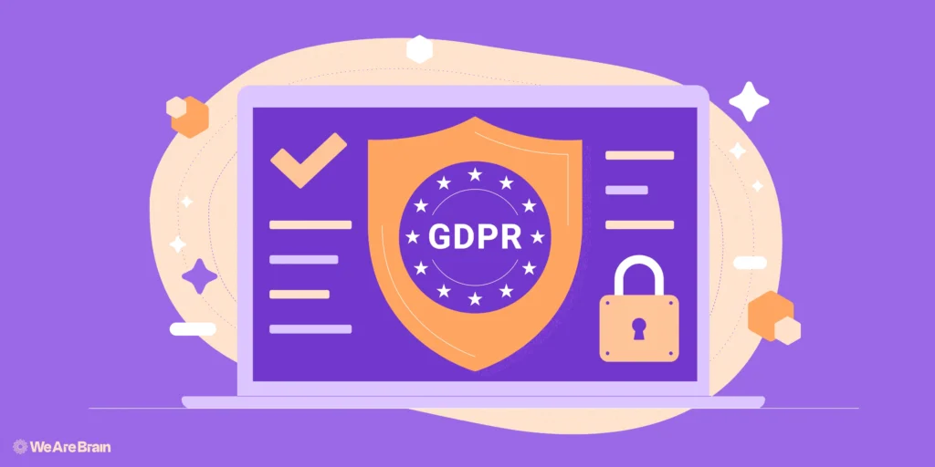 Laptop illustration with GDPR sign