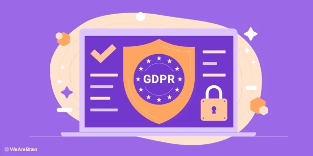 Laptop illustration with GDPR sign