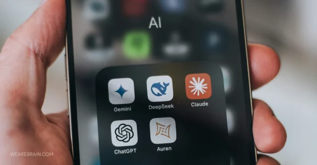AI apps on mobile screen
