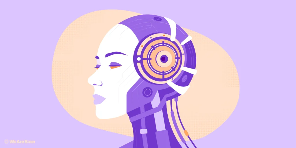 Illustration of a robotic head