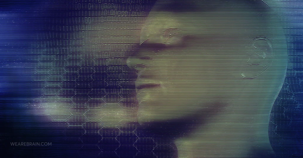 hologram of a person's head