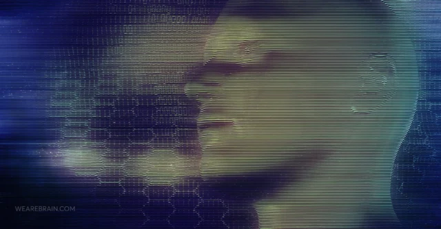 hologram of a person's head