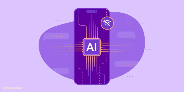 Illustration of a phone with AI sign on it