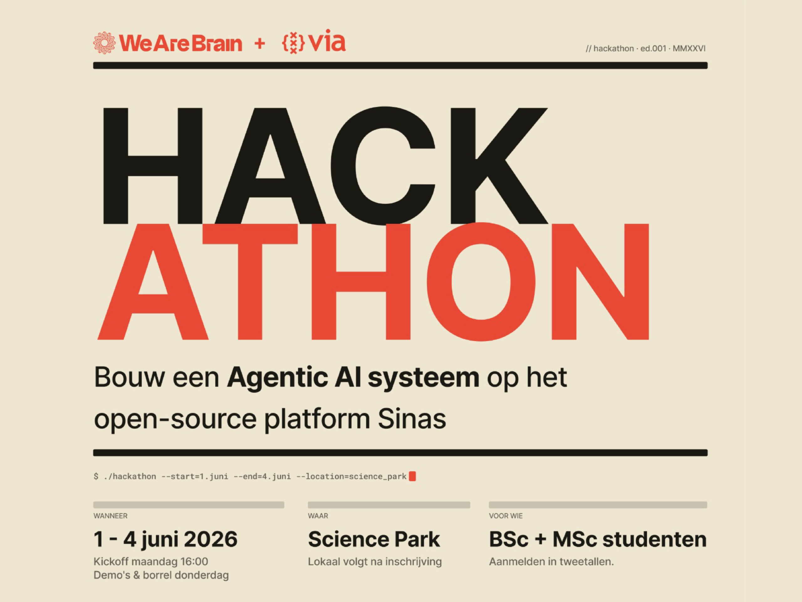 Hackathon banner with details