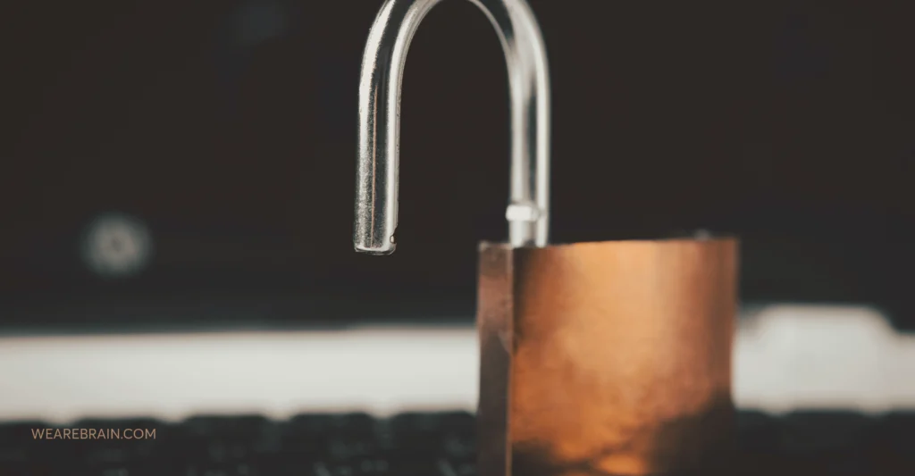 The lock in front of the laptop