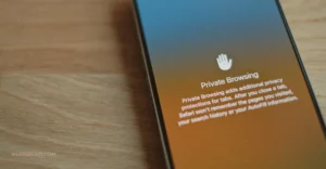 An iphone with the Privacy warning