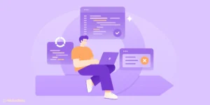 Person testing software illustration