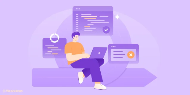 Person testing software illustration